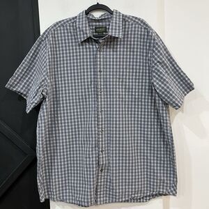 Eddie Bauer Short Sleeve Gingham Button Up Shirt Men’s Tall 2XL